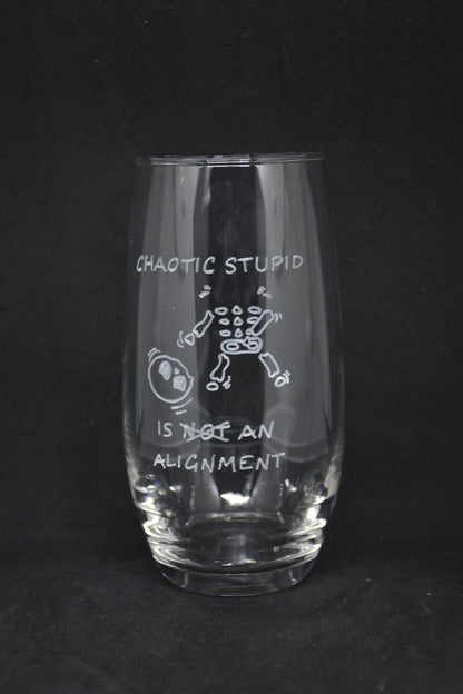 Chaotic Stupid Skeleton - TTRPG Gegraveerde Glazen