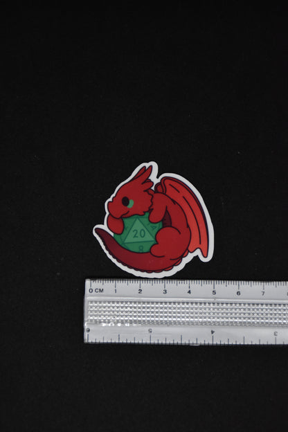 Draak met D20 - TTRPG Sticker