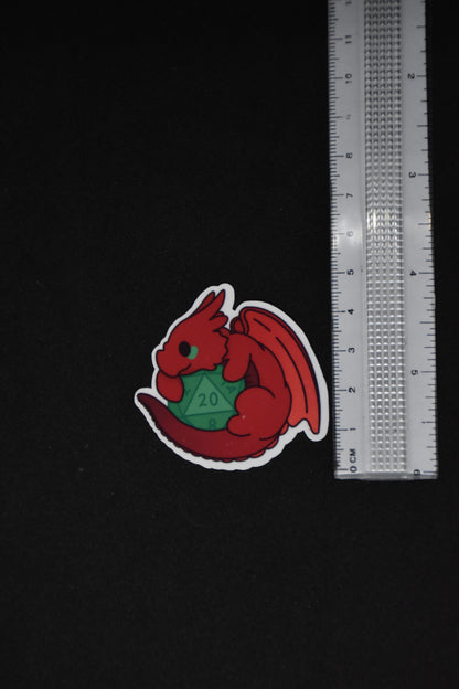 Draak met D20 - TTRPG Sticker