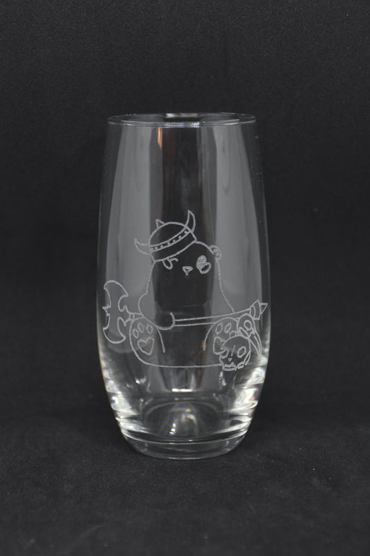 Barbarian Bear Cartoon - TTRPG Engraved Glasses