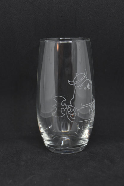 Barbarian Bear Cartoon - TTRPG Engraved Glasses