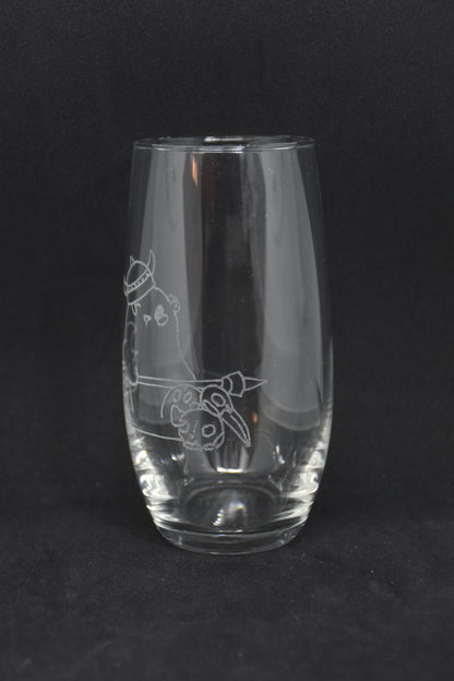 Barbarian Bear Cartoon - TTRPG Engraved Glasses